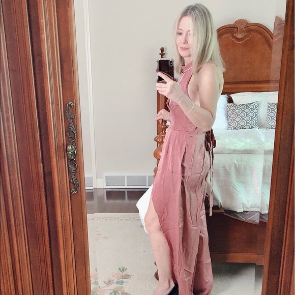 THE CLOTHING COMPANY mauve beaded halter romper - Picture 5 of 8